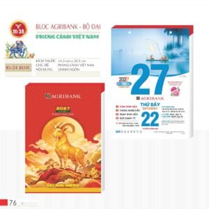 Lịch Bloc 2027 TD Mẫu TD38 (29 x 41 cm) Quà Tri Ân Khách Hàng VIP & Đối Tác in logo doanh nghiệp quà tặng Tết tại Quà Tặng Sự Kiện VIP