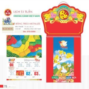 Lịch Treo Tường Lò Xo 2027 TD Mẫu TD39 (40 x 60 cm) Quà Tri Ân Khách Hàng VIP & Đối Tác in logo doanh nghiệp quà tặng Tết tại Quà Tặng Sự Kiện VIP