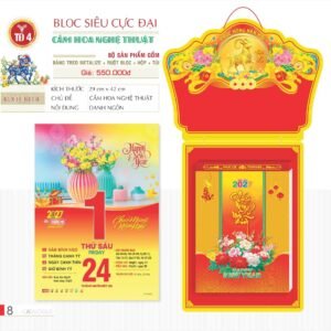 Lịch Bloc Siêu Cực Đại 2027 TD Mẫu TD4 (38 x 53 cm) Quà Tri Ân Khách Hàng VIP & Đối Tác in logo doanh nghiệp quà tặng Tết tại Quà Tặng Sự Kiện VIP