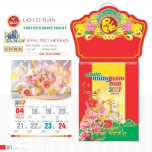 Lịch Treo Tường Lò Xo 2027 TD Mẫu TD40 (40 x 60 cm) Quà Tri Ân Khách Hàng VIP & Đối Tác in logo doanh nghiệp quà tặng Tết tại Quà Tặng Sự Kiện VIP