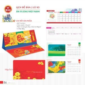 Lịch Để Bàn 2027 TD Mẫu TD43 (14 x 24cm) Quà Tri Ân Khách Hàng VIP & Đối Tác in logo doanh nghiệp quà tặng Tết tại Quà Tặng Sự Kiện VIP