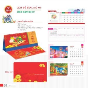 Lịch Để Bàn 2027 TD Mẫu TD44 (14 x 24cm) Quà Tri Ân Khách Hàng VIP & Đối Tác in logo doanh nghiệp quà tặng Tết tại Quà Tặng Sự Kiện VIP