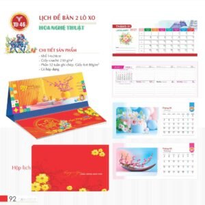 Lịch Để Bàn 2027 TD Mẫu TD46 (14 x 24cm) Quà Tri Ân Khách Hàng VIP & Đối Tác in logo doanh nghiệp quà tặng Tết tại Quà Tặng Sự Kiện VIP