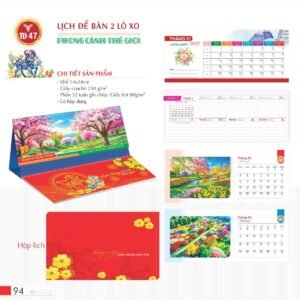 Lịch Để Bàn 2027 TD Mẫu TD47 (14 x 24cm) Quà Tri Ân Khách Hàng VIP & Đối Tác in logo doanh nghiệp quà tặng Tết tại Quà Tặng Sự Kiện VIP