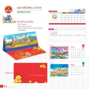 Lịch Để Bàn 2027 TD Mẫu TD48 (14 x 24cm) Quà Tri Ân Khách Hàng VIP & Đối Tác in logo doanh nghiệp quà tặng Tết tại Quà Tặng Sự Kiện VIP