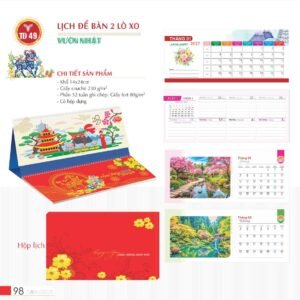 Lịch Để Bàn 2027 TD Mẫu TD49 (14 x 24cm) Quà Tri Ân Khách Hàng VIP & Đối Tác in logo doanh nghiệp quà tặng Tết tại Quà Tặng Sự Kiện VIP