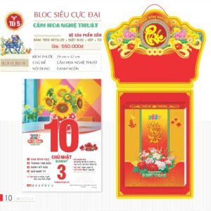 Lịch Bloc Siêu Cực Đại 2027 TD Mẫu TD5 (38 x 53 cm) Quà Tri Ân Khách Hàng VIP & Đối Tác in logo doanh nghiệp quà tặng Tết tại Quà Tặng Sự Kiện VIP