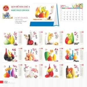 Lịch Bàn Chữ A 2027 TD Mẫu TD52 (19 x 19cm) Quà Tri Ân Khách Hàng VIP & Đối Tác in logo doanh nghiệp quà tặng Tết tại Quà Tặng Sự Kiện VIP