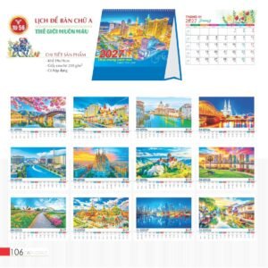 Lịch Bàn Chữ A 2027 TD Mẫu TD56 (19 x 19cm) Quà Tri Ân Khách Hàng VIP & Đối Tác in logo doanh nghiệp quà tặng Tết tại Quà Tặng Sự Kiện VIP