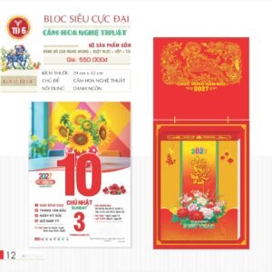 Lịch Bloc Siêu Cực Đại 2027 TD Mẫu TD6 (38 x 53 cm) Quà Tri Ân Khách Hàng VIP & Đối Tác in logo doanh nghiệp quà tặng Tết tại Quà Tặng Sự Kiện VIP