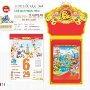 Lịch Bloc Siêu Cực Đại 2027 TD Mẫu TD8 (38 x 53 cm) Quà Tri Ân Khách Hàng VIP & Đối Tác in logo doanh nghiệp quà tặng Tết tại Quà Tặng Sự Kiện VIP