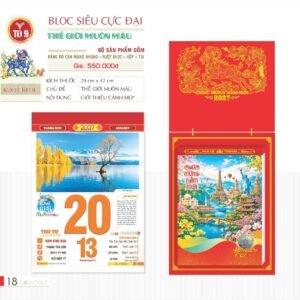 Lịch Bloc Siêu Cực Đại 2027 TD Mẫu TD9 (38 x 53 cm) Quà Tri Ân Khách Hàng VIP & Đối Tác in logo doanh nghiệp quà tặng Tết tại Quà Tặng Sự Kiện VIP