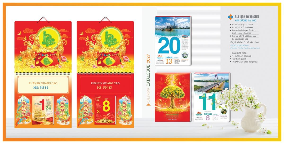 Bìa Lịch Treo Gắn Bloc TPNBIA04 Quà Tri Ân Khách Hàng VIP & Đối Tác
