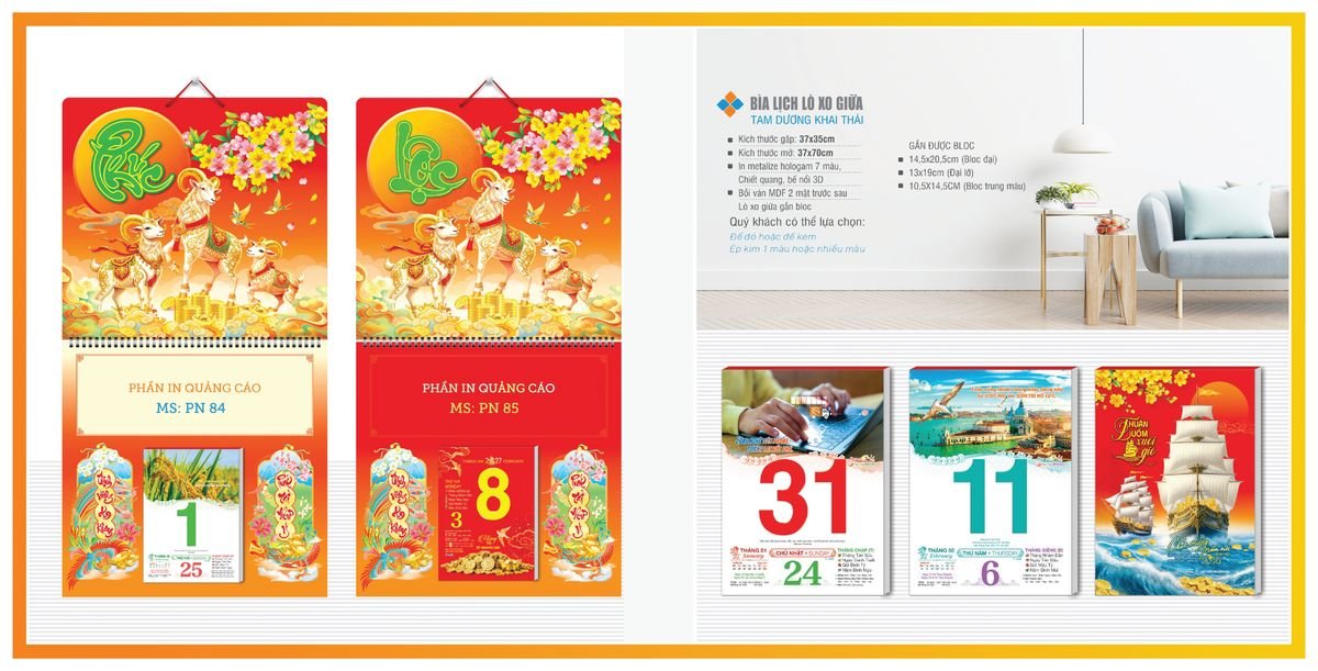Bìa Lịch Treo Gắn Bloc TPNBIA05 Quà Tri Ân Khách Hàng VIP & Đối Tác