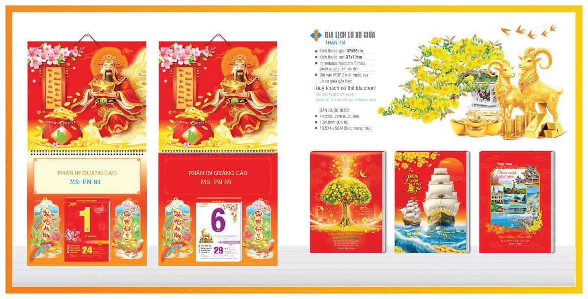 Bìa Lịch Treo Gắn Bloc TPNBIA07 Quà Tri Ân Khách Hàng VIP & Đối Tác