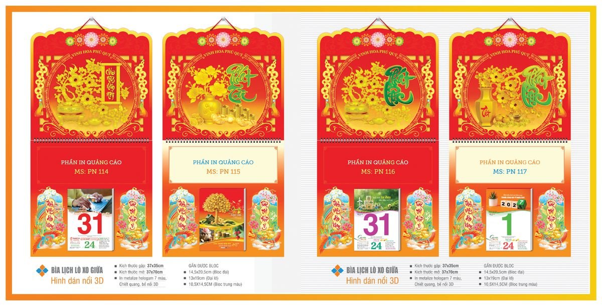 Bìa Lịch Treo Gắn Bloc TPNBIA16 Quà Tri Ân Khách Hàng VIP & Đối Tác