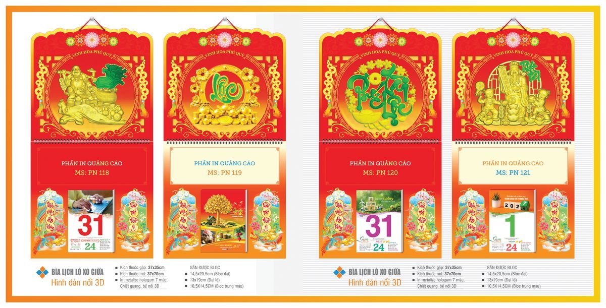 Bìa Lịch Treo Gắn Bloc TPNBIA17 Quà Tri Ân Khách Hàng VIP & Đối Tác