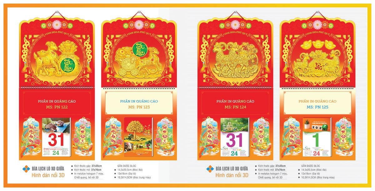 Bìa Lịch Treo Gắn Bloc TPNBIA18 Quà Tri Ân Khách Hàng VIP & Đối Tác