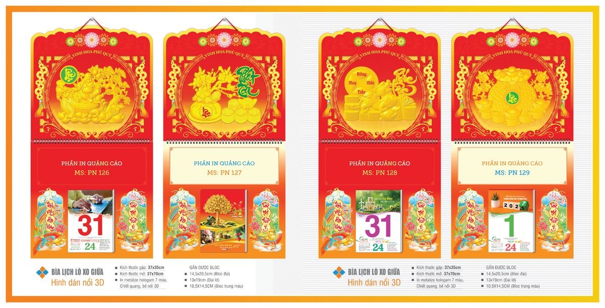 Bìa Lịch Treo Gắn Bloc TPNBIA19 Quà Tri Ân Khách Hàng VIP & Đối Tác