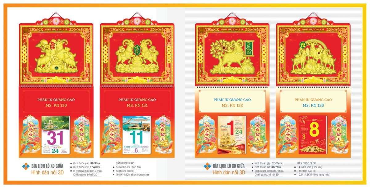 Bìa Lịch Treo Gắn Bloc TPNBIA20 Quà Tri Ân Khách Hàng VIP & Đối Tác