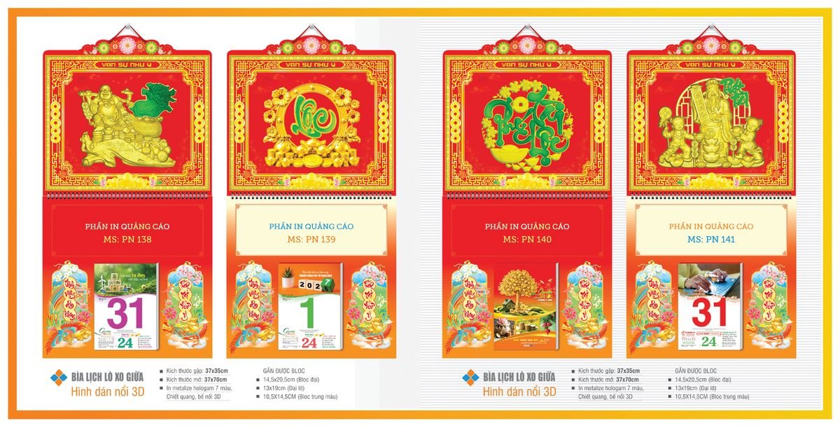 Bìa Lịch Treo Gắn Bloc TPNBIA22 Quà Tri Ân Khách Hàng VIP & Đối Tác