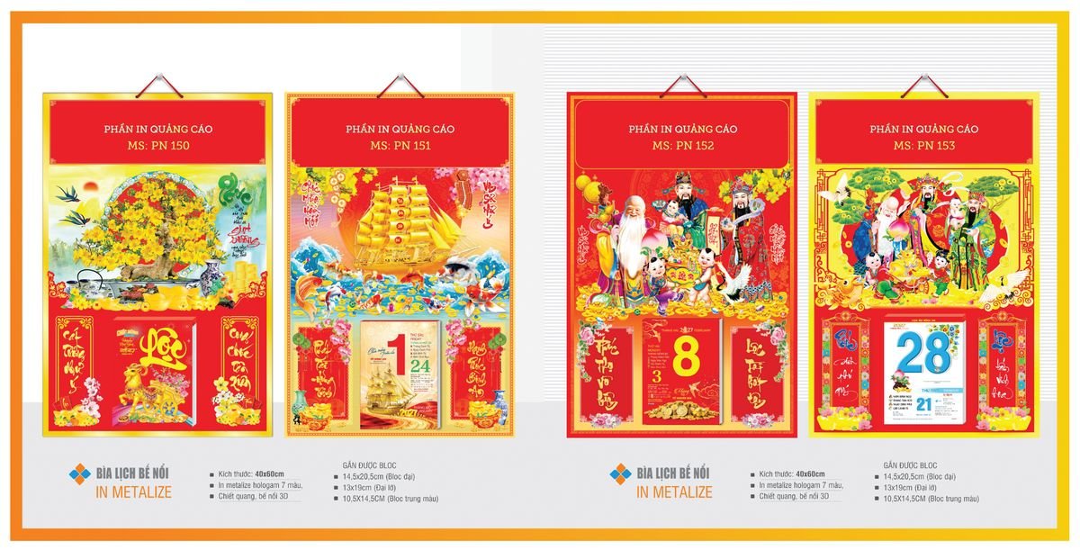 Bìa Lịch Treo Gắn Bloc TPNBIA25 Quà Tri Ân Khách Hàng VIP & Đối Tác