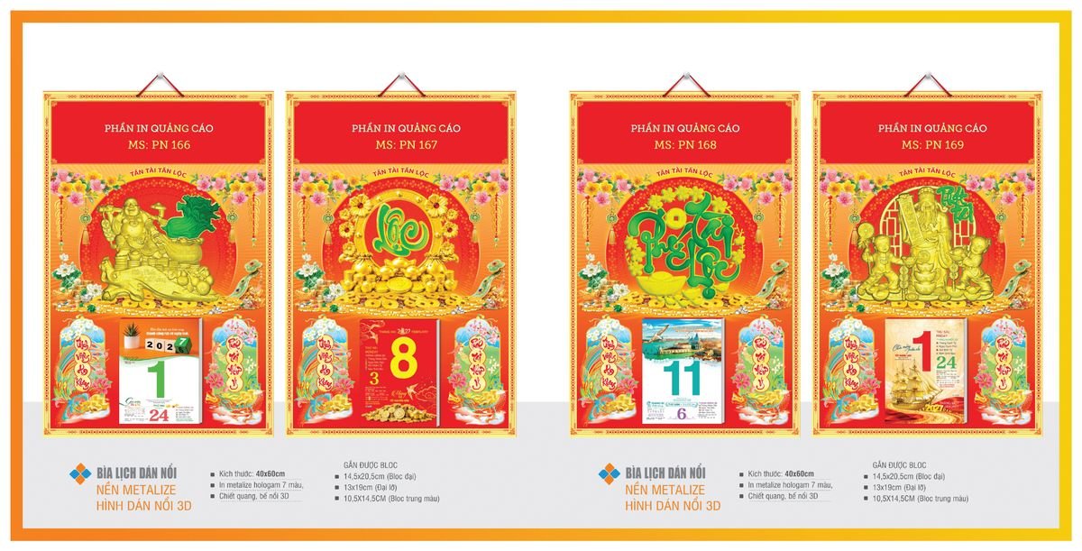 Bìa Lịch Treo Gắn Bloc TPNBIA29 Quà Tri Ân Khách Hàng VIP & Đối Tác