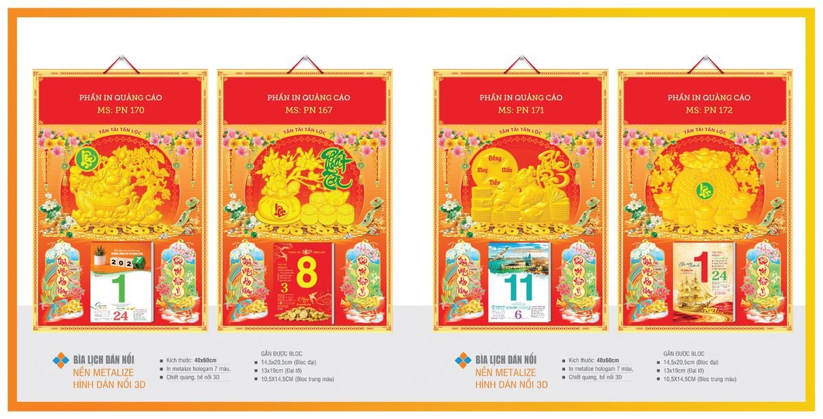 Bìa Lịch Treo Gắn Bloc TPNBIA30 Quà Tri Ân Khách Hàng VIP & Đối Tác