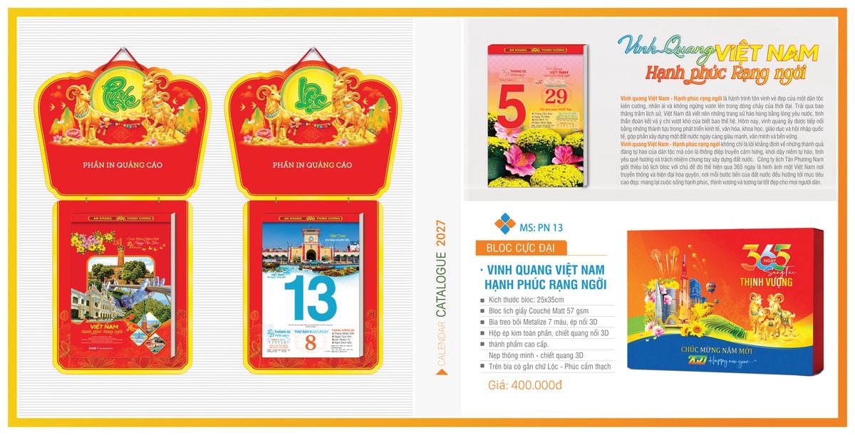 Lịch Bloc TPN 2027 TPNBLOC16 Quà Tri Ân Khách Hàng VIP & Đối Tác