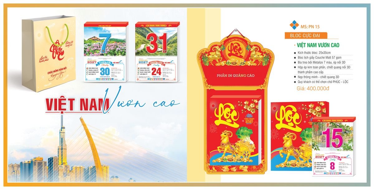 Lịch Bloc TPN 2027 TPNBLOC18 Quà Tri Ân Khách Hàng VIP & Đối Tác