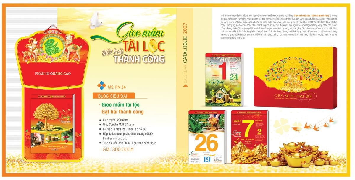 Lịch Bloc TPN 2027 TPNBLOC39 Quà Tri Ân Khách Hàng VIP & Đối Tác