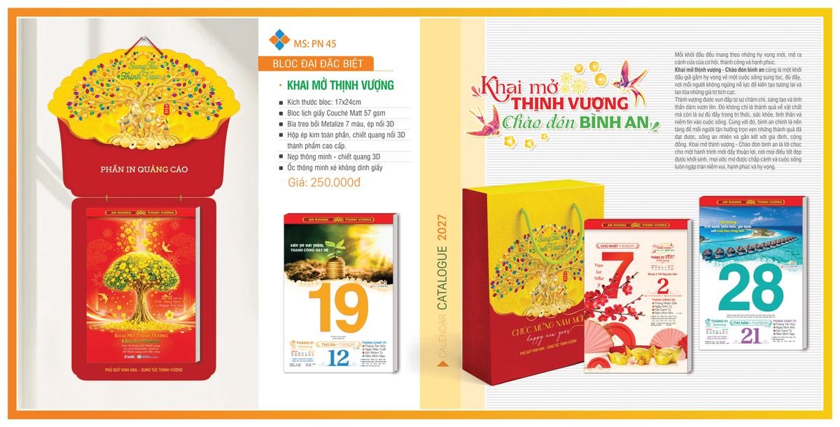 Lịch Bloc TPN 2027 TPNBLOC54 Quà Tri Ân Khách Hàng VIP & Đối Tác