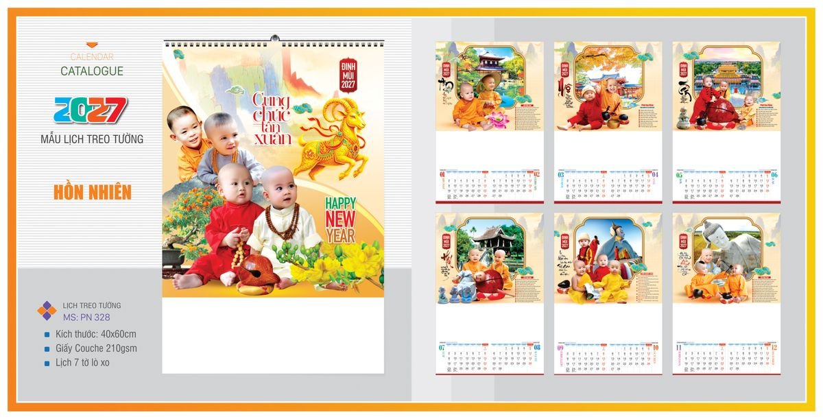 Lịch 7 Tờ Lò Xo TPNLX18 Quà Tri Ân Khách Hàng VIP & Đối Tác