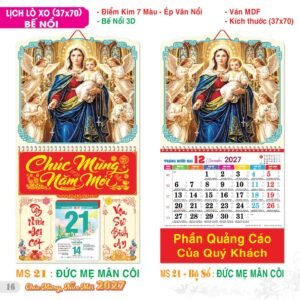 Lịch Treo Tường Lò Xo 2027 TS Mẫu TS-17 (37 x 70 cm) Quà Tri Ân Khách Hàng VIP & Đối Tác