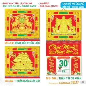 Lịch Treo Tường Lò Xo 2027 TS Mẫu TS-32 (37 x 70 cm) Quà Tri Ân Khách Hàng VIP & Đối Tác