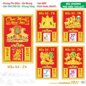 Lịch Bìa Treo 2027 TS Mẫu TS-38 (42 x 67 cm) Quà Tri Ân Khách Hàng VIP & Đối Tác