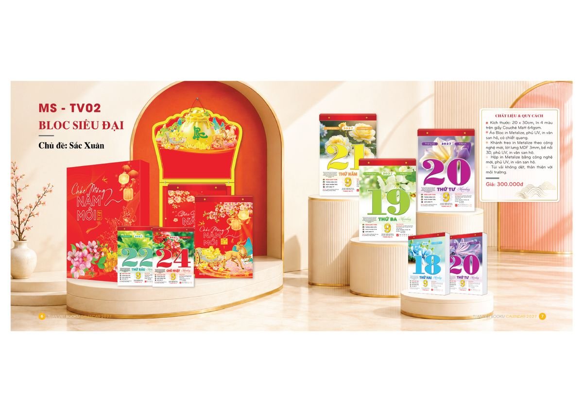 Lịch Bloc Cực Đại 2027 TV02 Quà Tri Ân Khách Hàng VIP & Đối Tác