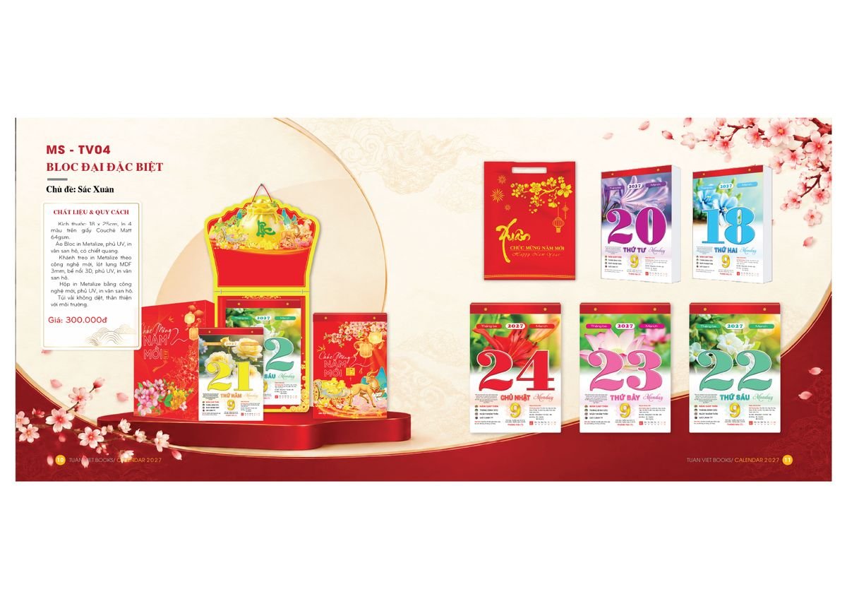 Lịch Bloc Cực Đại 2027 TV04 Quà Tri Ân Khách Hàng VIP & Đối Tác