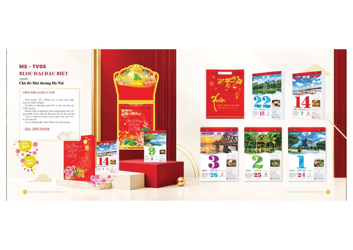 Lịch Bloc Cực Đại 2027 TV05 Quà Tri Ân Khách Hàng VIP & Đối Tác