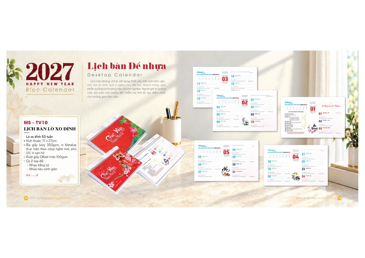 Lịch Bloc Cực Đại 2027 TV08 Quà Tri Ân Khách Hàng VIP & Đối Tác