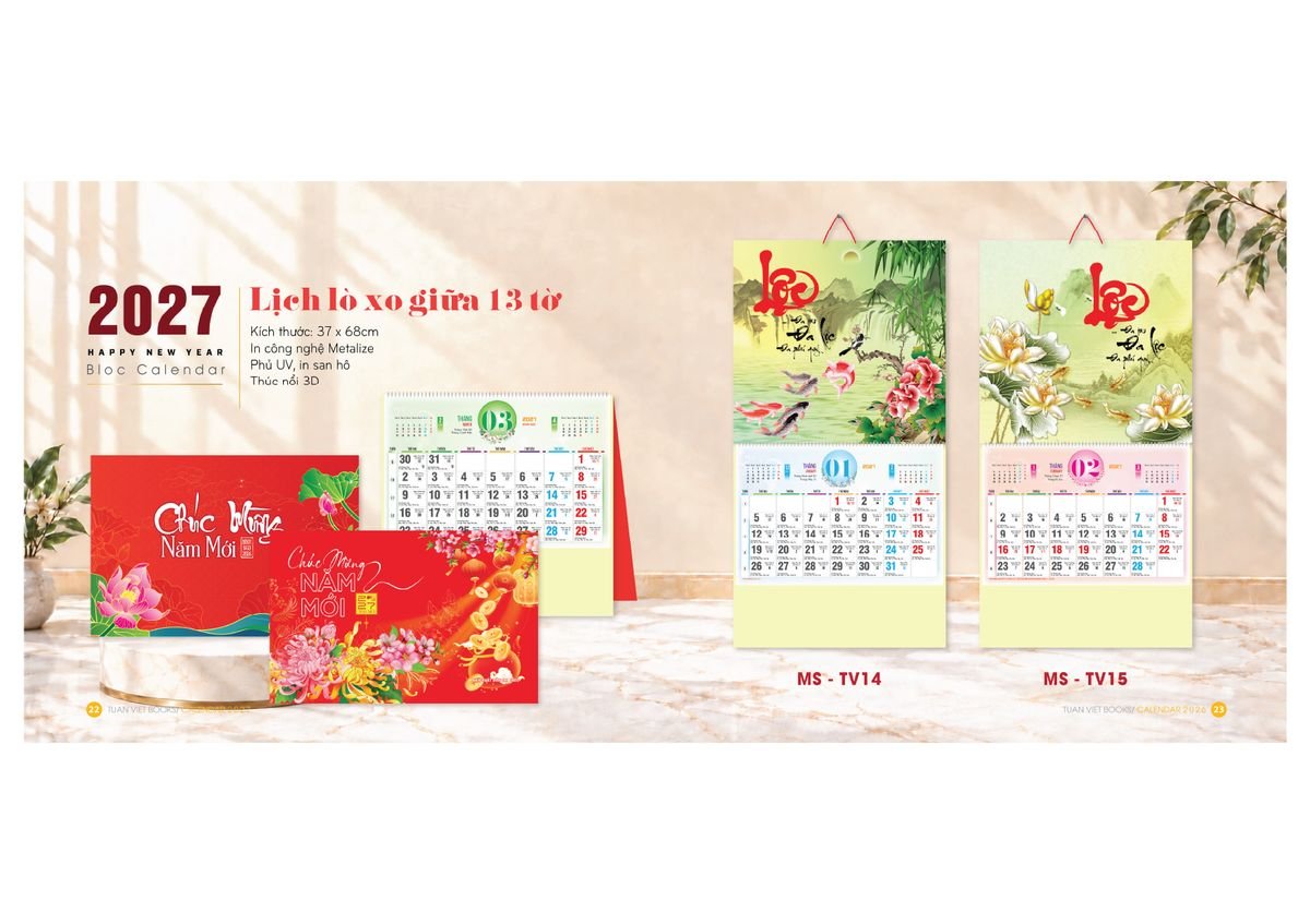 Lịch Bloc Cực Đại 2027 TV10 Quà Tri Ân Khách Hàng VIP & Đối Tác