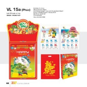 Lịch 52 Tuần 2027 VL Mẫu VL16 (31 x 42 cm) Quà Tri Ân Khách Hàng VIP & Đối Tác in logo doanh nghiệp quà tặng Tết tại Quà Tặng Sự Kiện VIP