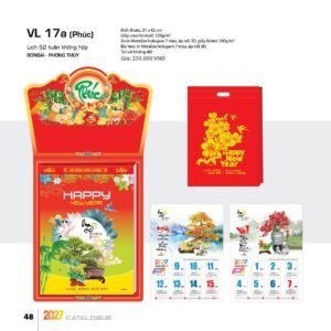 Lịch 52 Tuần 2027 VL Mẫu VLLB01 (31 x 42cm) Quà Tri Ân Khách Hàng VIP & Đối Tác in logo doanh nghiệp quà tặng Tết tại Quà Tặng Sự Kiện VIP