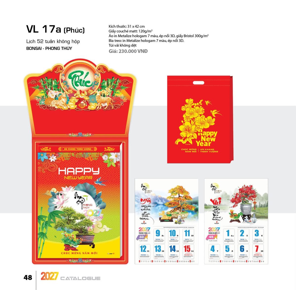 Lịch 52 Tuần 2027 VL Mẫu VLLB01 (31 x 42cm) Quà Tri Ân Khách Hàng VIP & Đối Tác Lịch 52 Tuần 2027 VL Mẫu VLLB01 (31 x 42cm) Quà Tri Ân Khách Hàng VIP & Đối Tác in logo doanh nghiệp quà tặng Tết tại Quà Tặng Sự Kiện VIP
