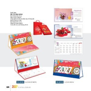 Lịch Bàn Chữ M (Có Note 52 Tuần) 2027 VL Mẫu VLLB09 (24 x 11cm) Quà Tri Ân Khách Hàng VIP & Đối Tác in logo doanh nghiệp quà tặng Tết tại Quà Tặng Sự Kiện VIP