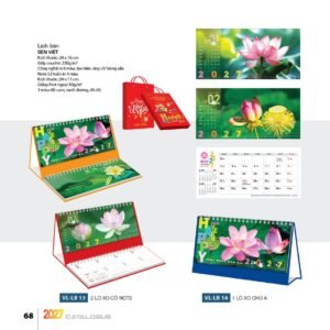 Lịch Bàn Chữ M (Có Note 52 Tuần) 2027 VL Mẫu VLLB13 (24 x 11cm) Quà Tri Ân Khách Hàng VIP & Đối Tác in logo doanh nghiệp quà tặng Tết tại Quà Tặng Sự Kiện VIP