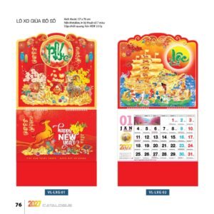 Lịch Treo Tường Lò Xo 2027 VL Mẫu VLLXG01 (37 x 70cm) Quà Tri Ân Khách Hàng VIP & Đối Tác in logo doanh nghiệp quà tặng Tết tại Quà Tặng Sự Kiện VIP